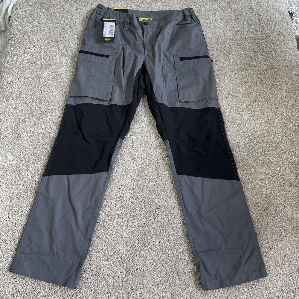 Blaklader Cargo Pants Womens 8S Gray Twill Workwear Elastic Waist Stretch